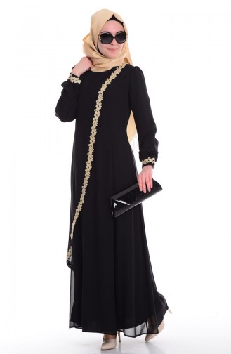 Schwarz Hijab-Abendkleider 4191-02