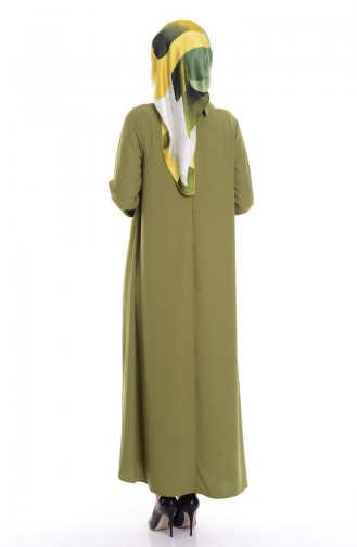 Robe Crêpe avec Collier 4182-05 Vert 4182-05