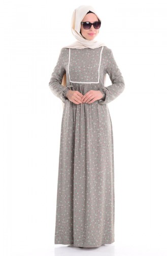 Smaragdgrün Hijab Kleider 2429-01