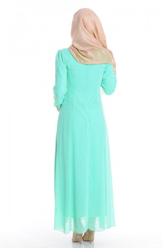 Şifon Elbise 4044-01 Mint Yeşil