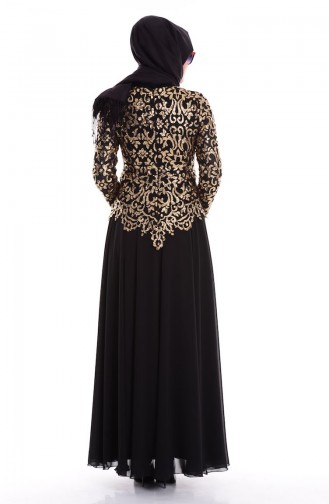 Black Hijab Evening Dress 6291-03