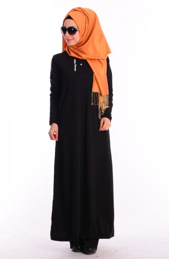 Black Hijab Dress 5015-01
