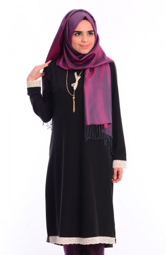 Tesettür Tunik WB 4722-05 Siyah