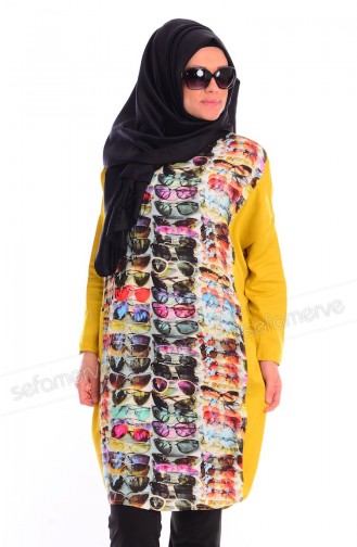 Tesettür Tunik All Day 50510-01 Sarı