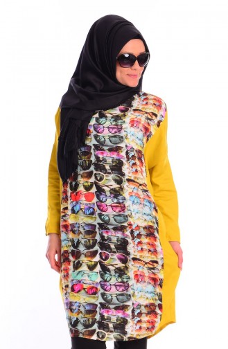 Tesettür Tunik All Day 50510-01 Sarı