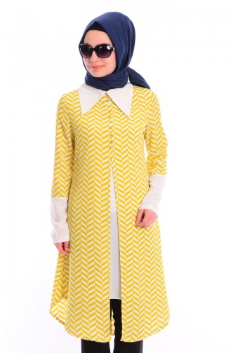 Tesettür Tunik Zernişan 4389-03 Yağ Yeşil