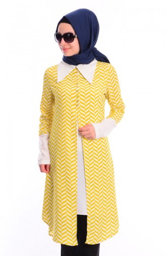 Tesettür Tunik Zernişan 4389-03 Yağ Yeşil