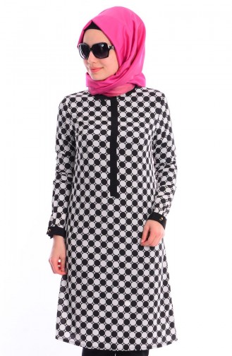 Tesettür Tunik Zernişan 4368-01 Siyah