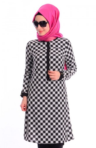 Tesettür Tunik Zernişan 4368-01 Siyah