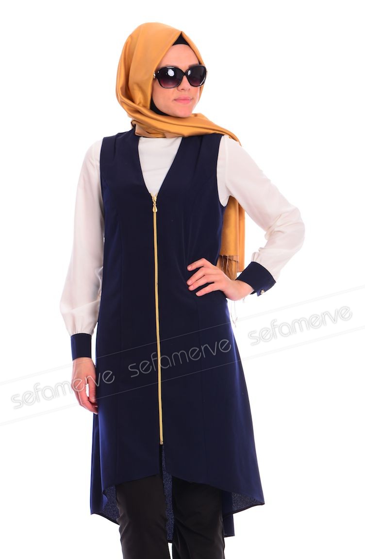 Modahanne Tunik Yelek İkili Takım 1005-03 Lacivert