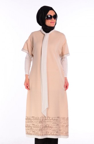 Kısa Kollu Uzun Tunik All Day 2139-05 Bej