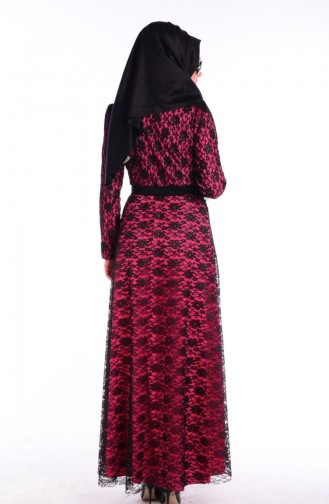 Fuchsia Hijab Dress 5923-02