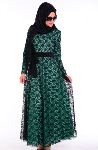 Minzengrün Hijab Kleider 5923-03