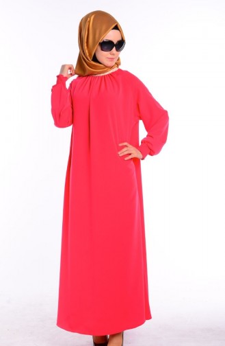 Coral Hijab Dress 8007-02