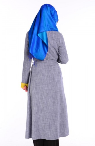 SUKRAN Belted Cape 35619D-05 Blue Yellow 35619D-05