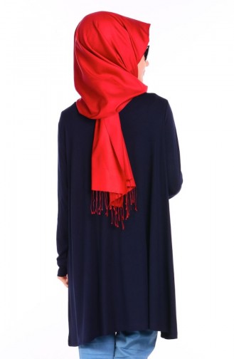 Tesettür Penye Tunik 3005R-03 Lacivert