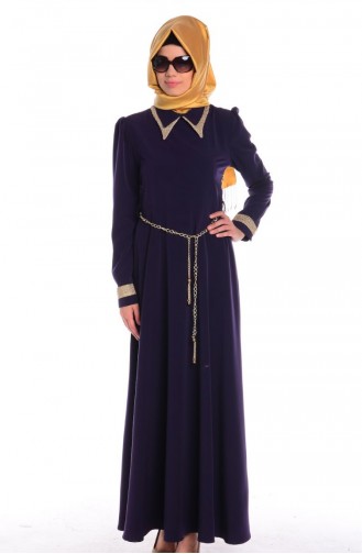 Purple Hijab Dress 4138-04
