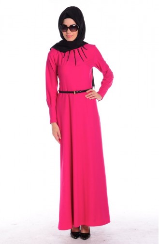 Fuchsia Hijab Dress 150322-01