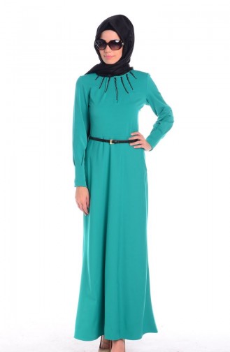 Mint Green Hijab Dress 150322-04
