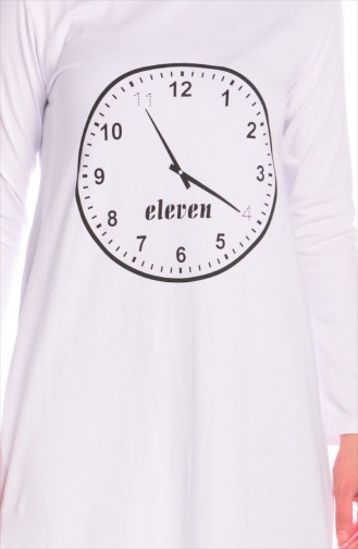 Tesettür Tunik 3927-08 Beyaz