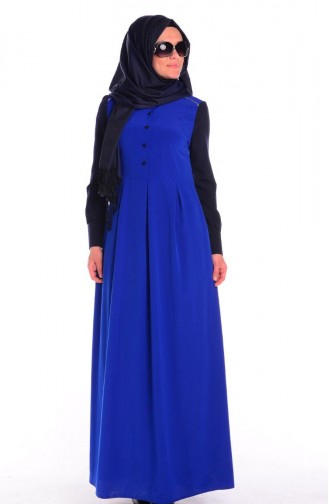 Saks-Blau Hijab Kleider 5441-12