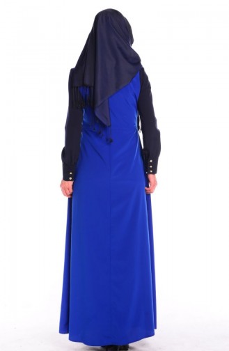 Saks-Blau Hijab Kleider 5441-12