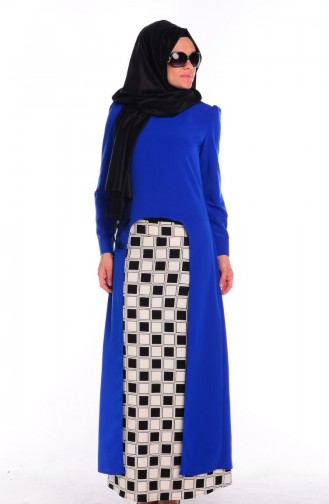 Modahanne Tunik Etek Takım 1018-01 Saks
