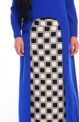 Modahanne Tunik Etek Takım 1018-01 Saks