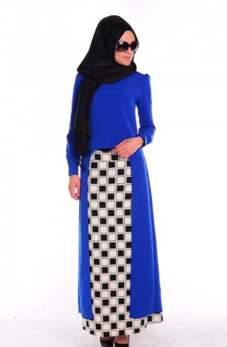 Modahanne Tunik Etek Takım 1018-01 Saks