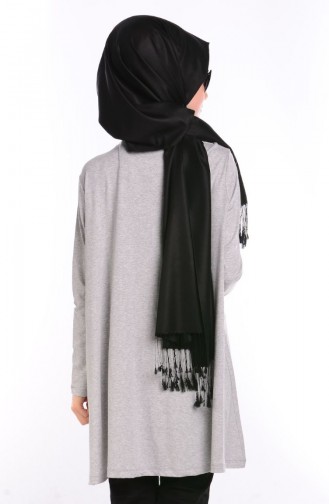 Tesettür Penye Tunik 3005-06 Gri