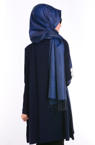 Tesettür Penye Tunik 3005-07 Lacivert