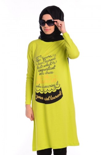 Tesettür Tunik 5039-05 Fıstık Yeşili