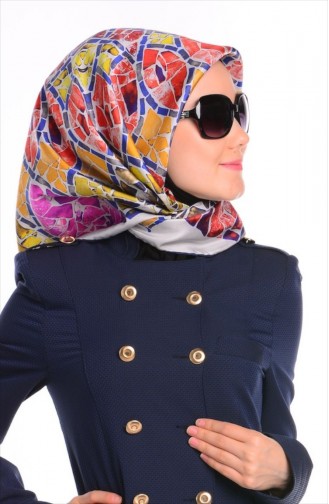 Levidor Ithal İpek Eşarp HH 02 Gri Lacivert