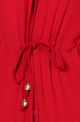 Krep Uzun Tunik 2425-02 Bordo