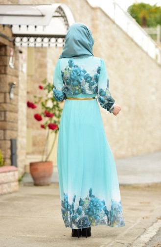 Green Almond Hijab Dress 52469-01