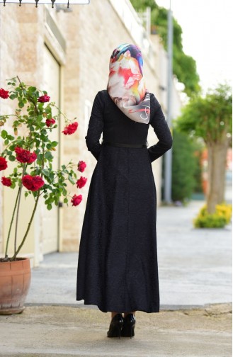 Schwarz Hijab Kleider 5251-05