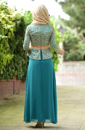 Green Almond Hijab Evening Dress 55865-04