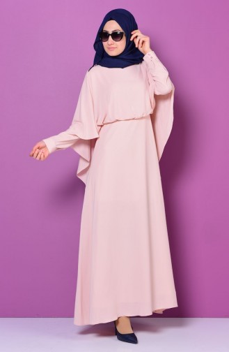 Powder Hijab Evening Dress 4198-03