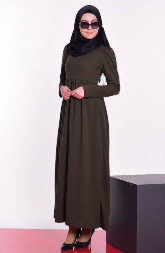 Khaki Hijab Dress 1067-04