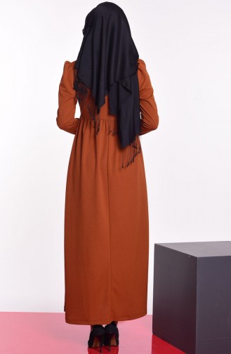 فستان قرميدي 1067-05