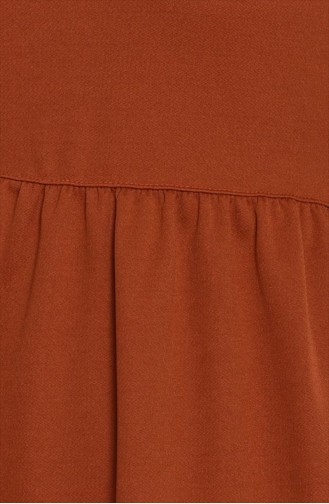 Brick Red Hijab Dress 1067-05