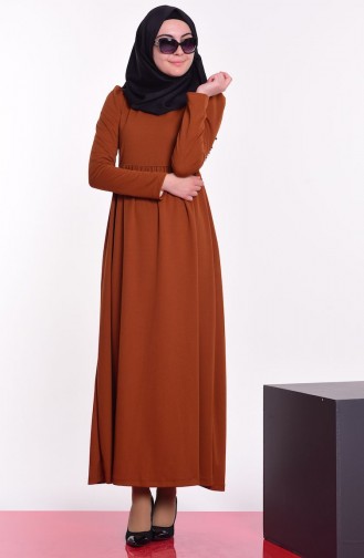 Brick Red Hijab Dress 1067-05