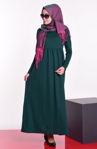 Robe Hijab Vert emeraude 1067-06