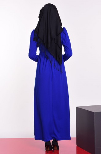 Robe Taille Plissée 1067-08 Bleu Roi 1067-08