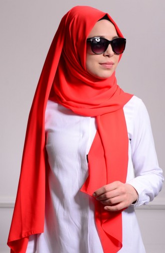 Coral Red Shawl 03