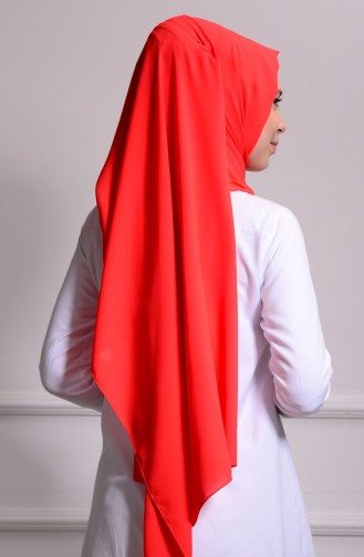 Coral Red Shawl 03