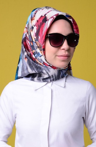 Levidor İpek Eşarp 5058-09 Lacivert Bej
