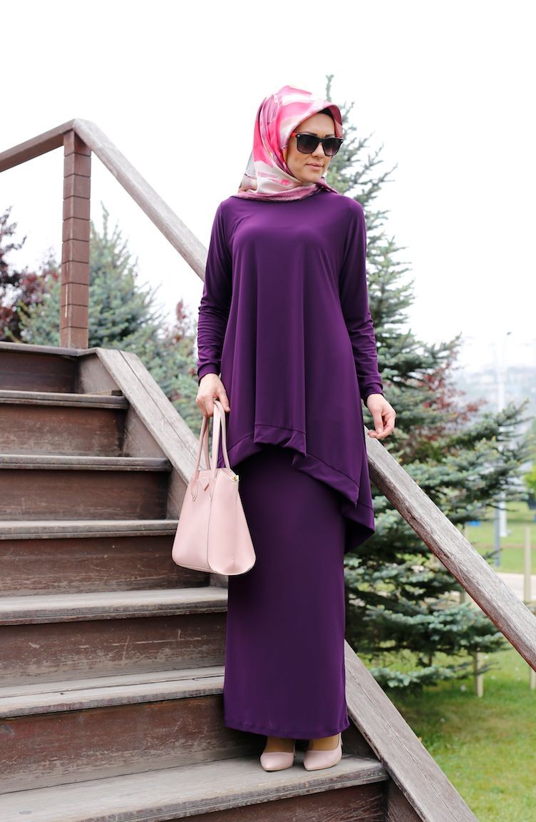 Tunik Etek İkili Takım 1787-02 Mor