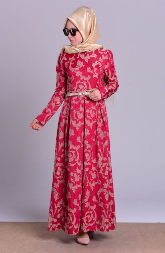 Dunkel-Fuchsia Hijab Kleider 5102-03