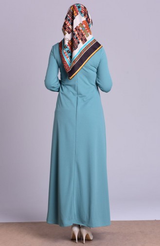 Green Almond Hijab Dress 8008-10